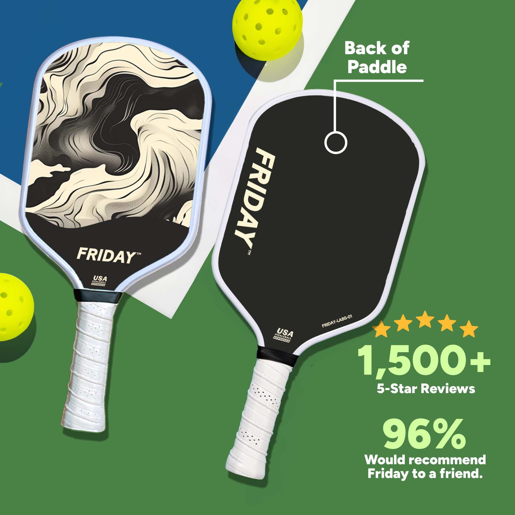 Friday Pickleball Paddle | Carbon Fiber (16mm) - Friday Pickleball