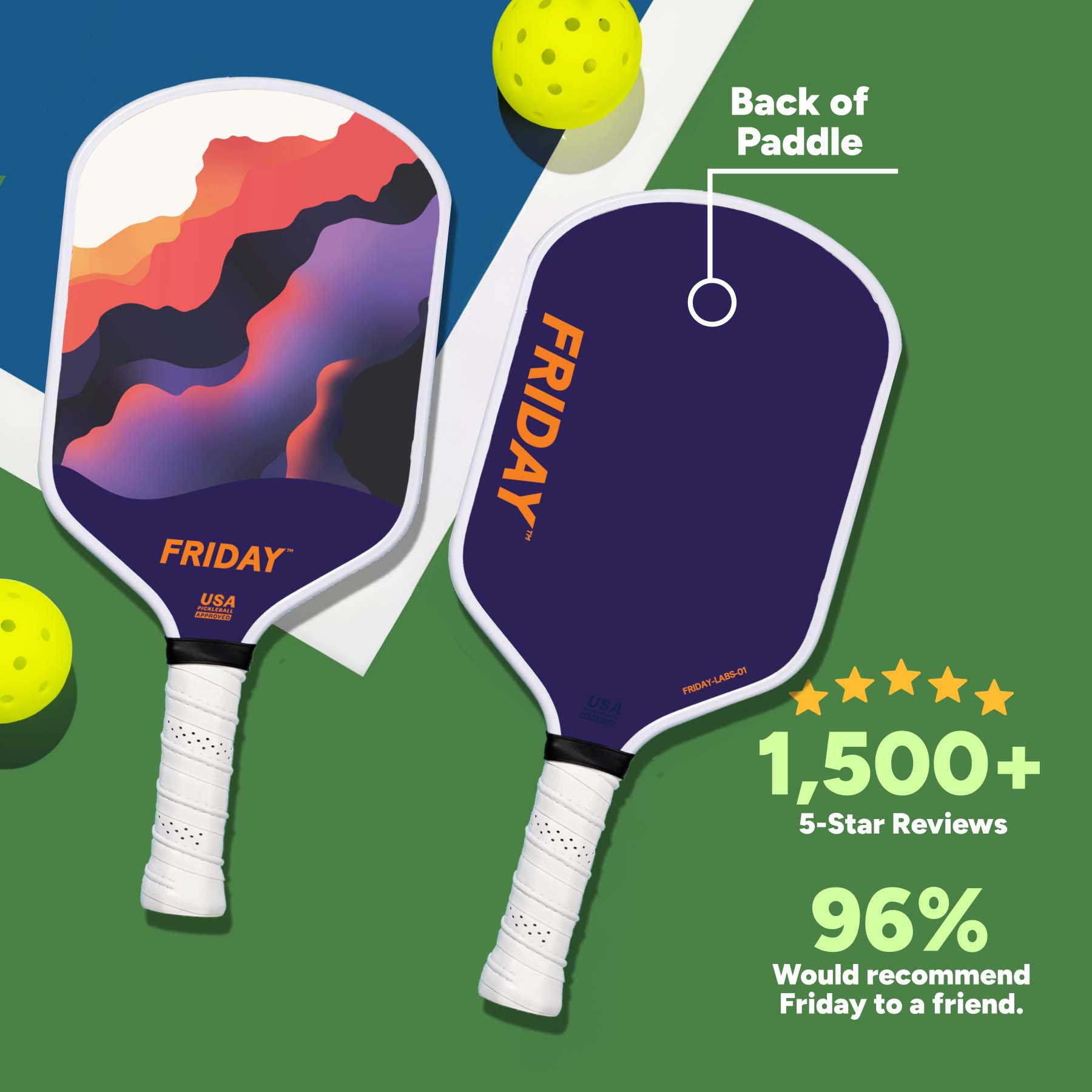 Friday Pickleball Paddle | Carbon Fiber (16mm) - Friday Pickleball