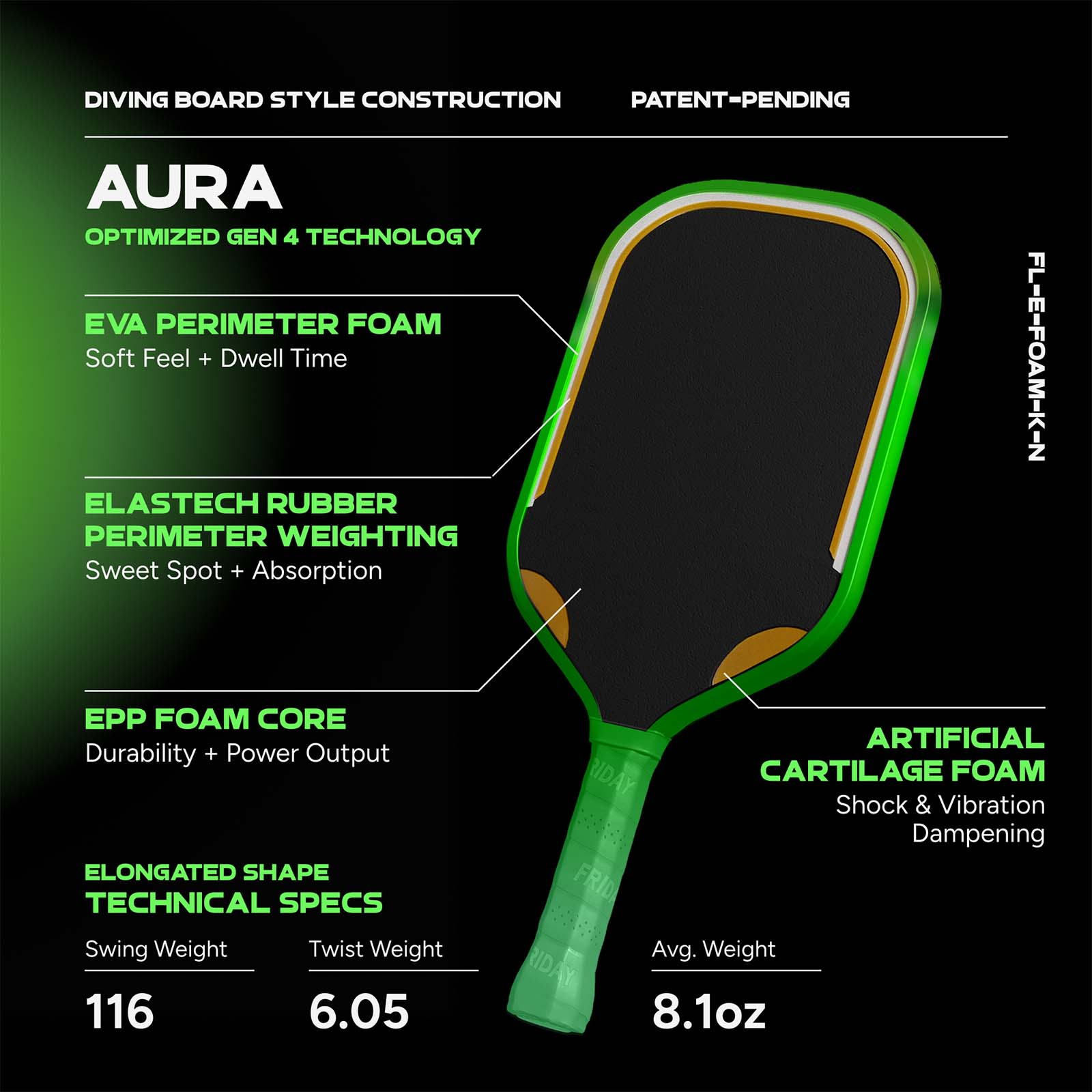 Friday Aura Paddle | Gen 4 (16mm) - Friday Pickleball