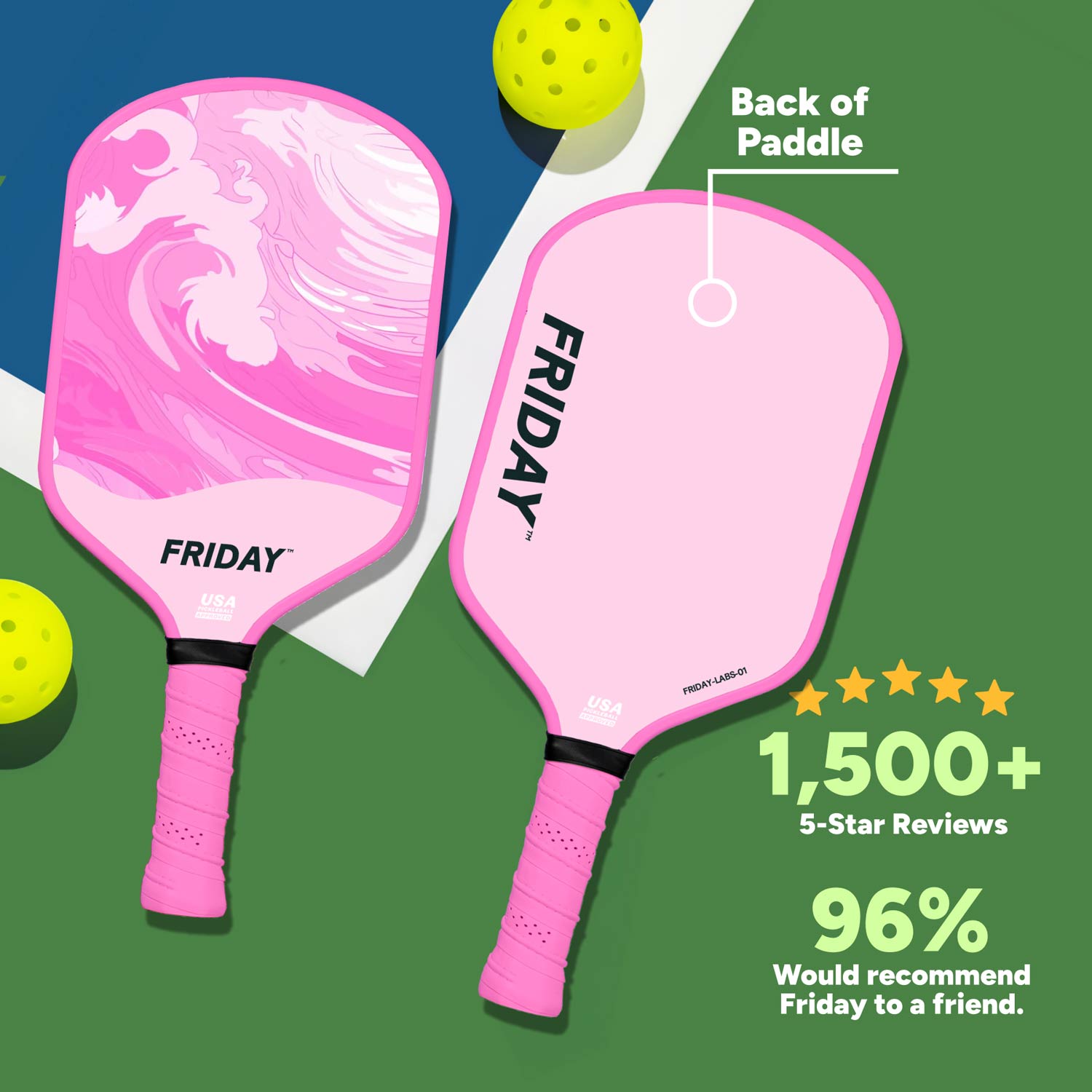 Friday Pickleball Paddle | Carbon Fiber (16mm) - Friday Pickleball