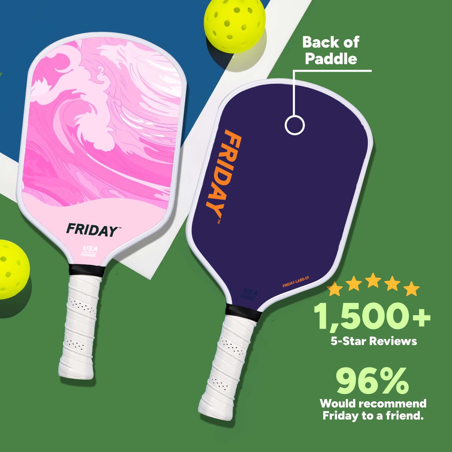 Friday Pickleball Paddle | Carbon Fiber (16mm) - Friday Pickleball