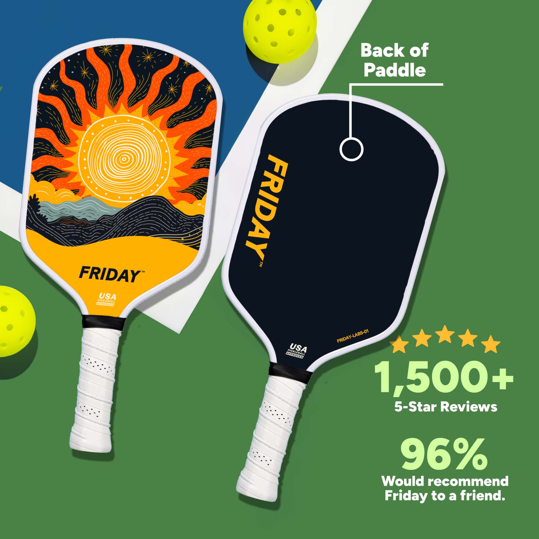 Friday Pickleball Paddle | Carbon Fiber (16mm) - Friday Pickleball