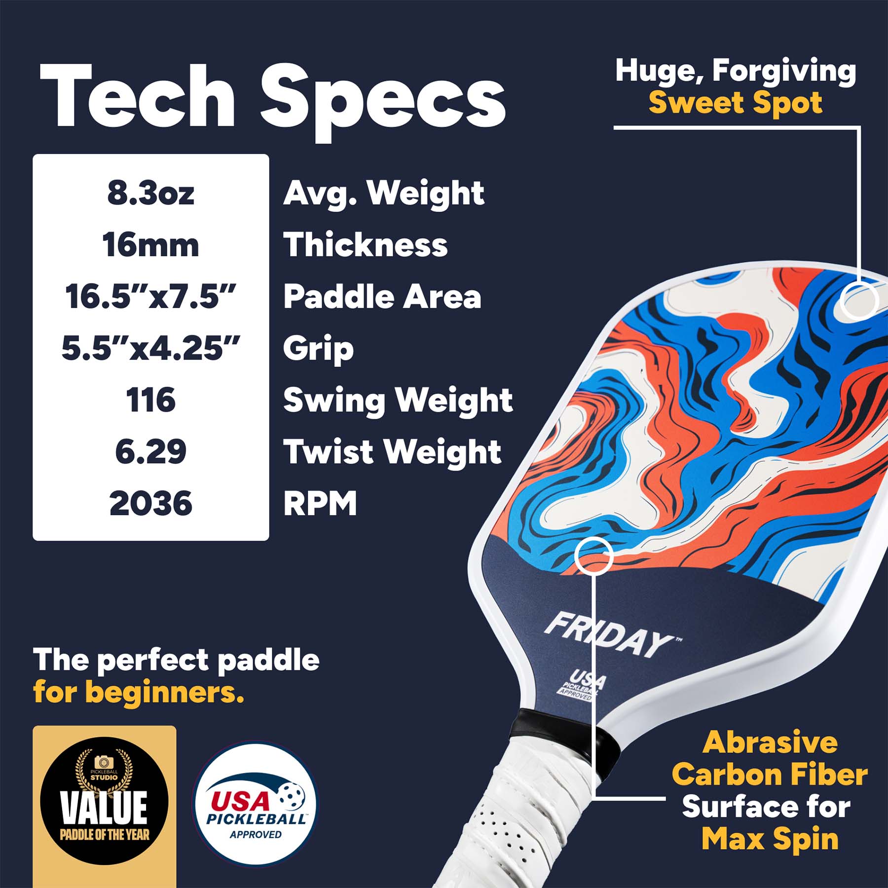 Friday Pickleball Paddle | Pro-Grade, Budget-Friendly
