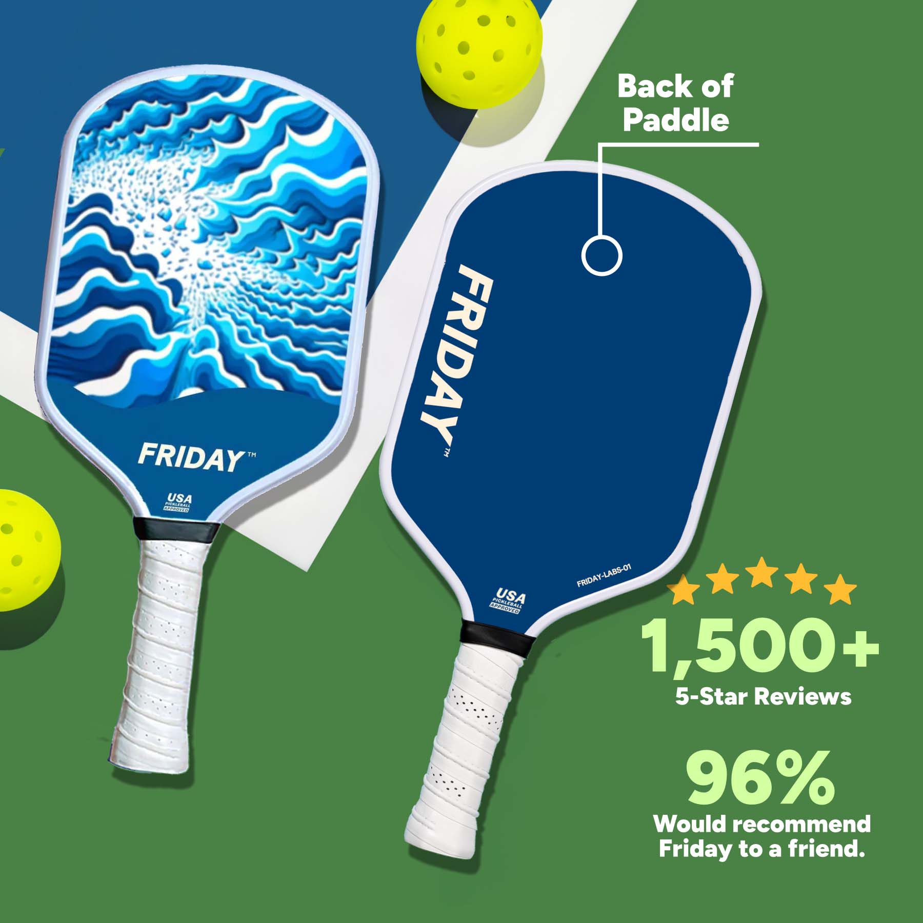 Friday Pickleball Paddle | Carbon Fiber (16mm) - Friday Pickleball