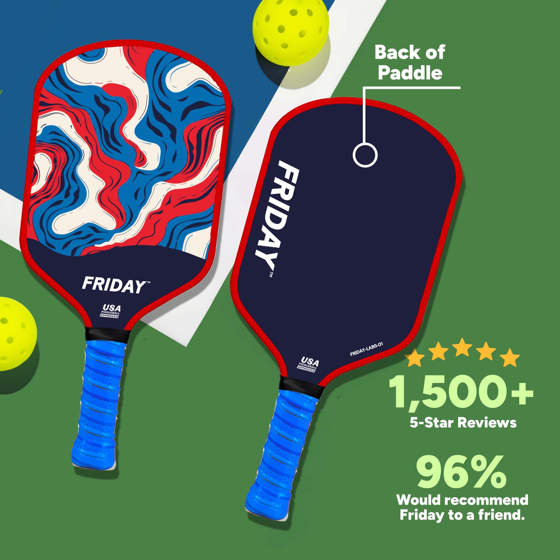Friday Pickleball Paddle | Carbon Fiber (16mm) - Friday Pickleball