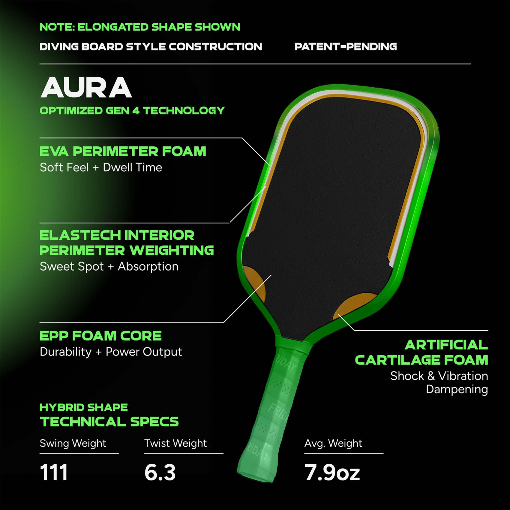 Friday Aura Paddle | Gen 4 (16mm) - Friday Pickleball